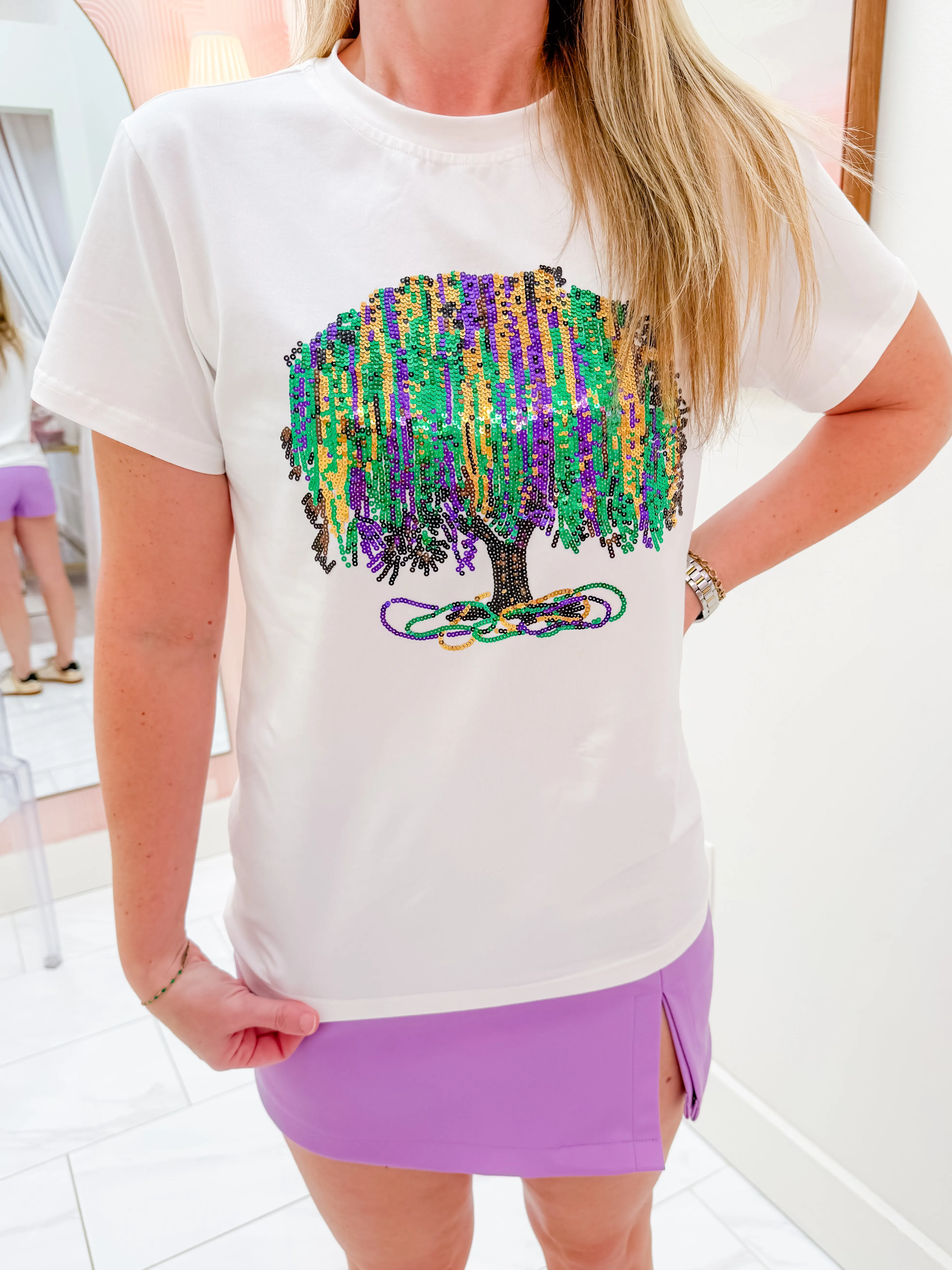 Mardi Gras Sequin Tree Tee sold by Mimosa product image thumbnail 2