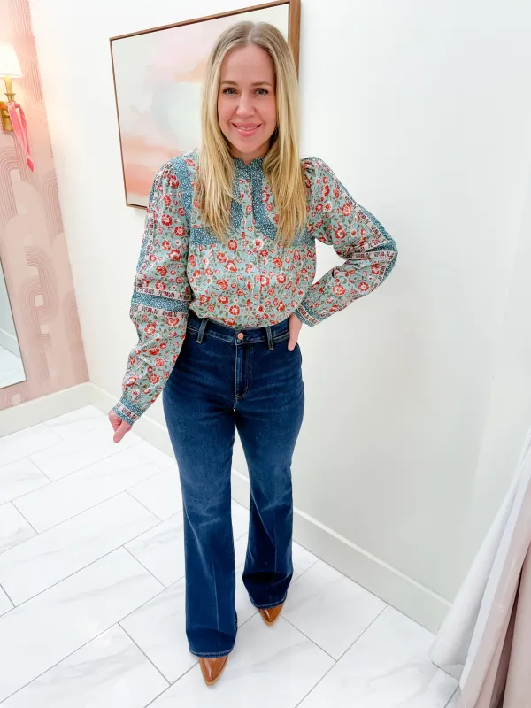 Winslow Floral Button Blouse sold by Mimosa