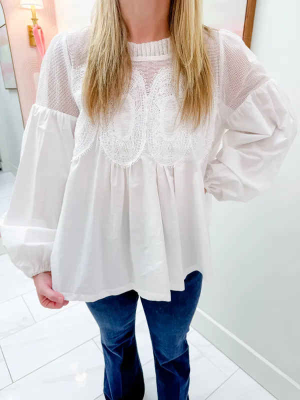Celine Lace Detail Blouse made by Fate