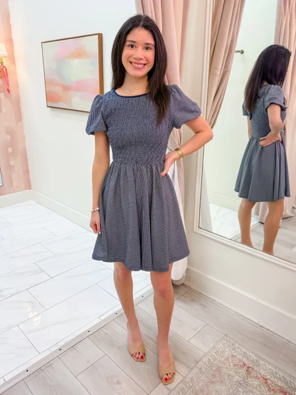 Frankie Smocked Mini Dress made by Sadie & Sage