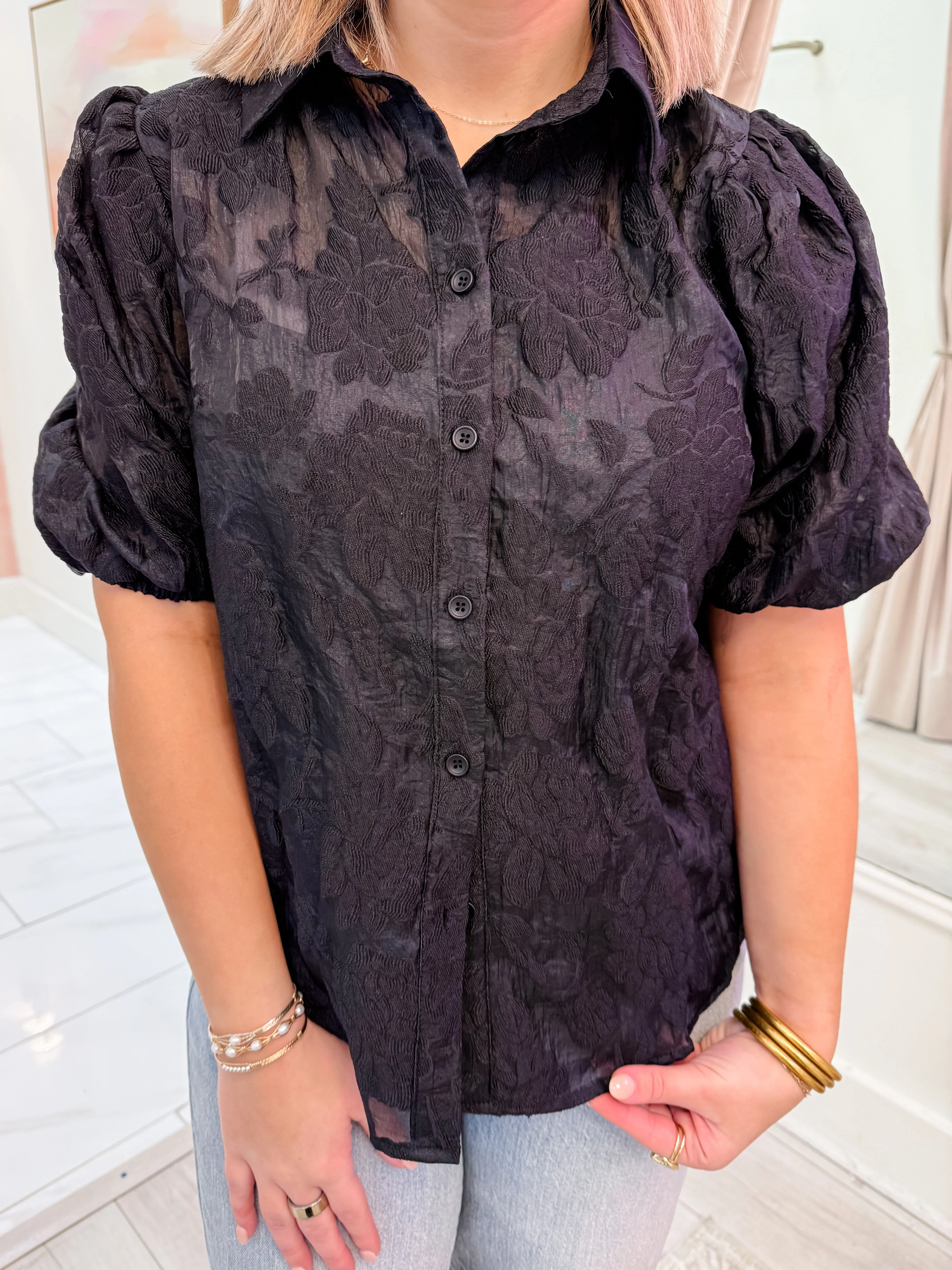 Echo Textured Button Up Blouse sold by Mimosa product image thumbnail 2