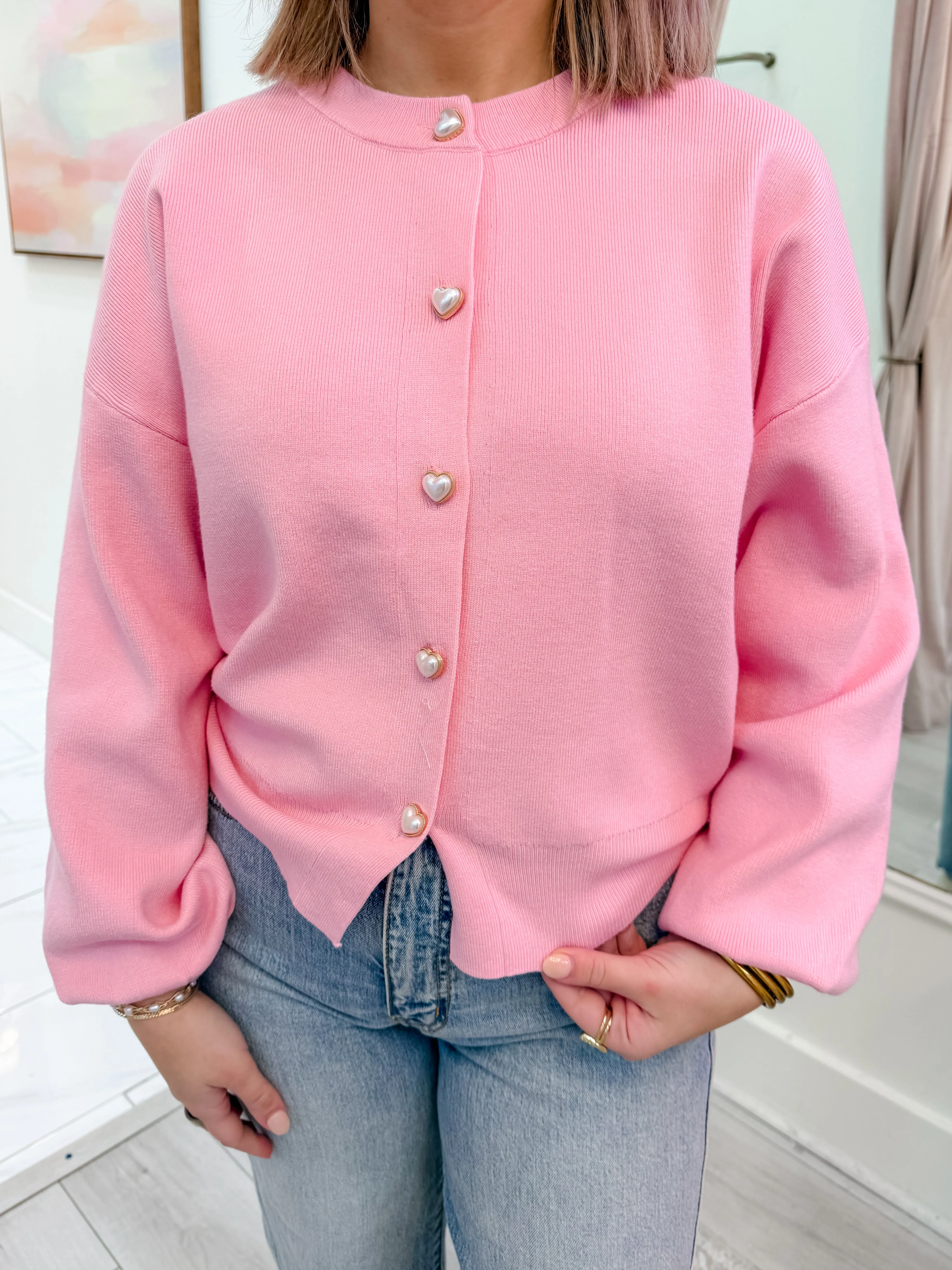 Amore Heart Button Cardigan sold by Mimosa product image thumbnail 2