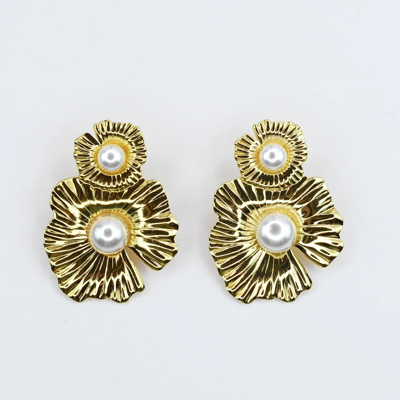 Golden Pearl Bloom Earrings sold by Mimosa product image thumbnail 3