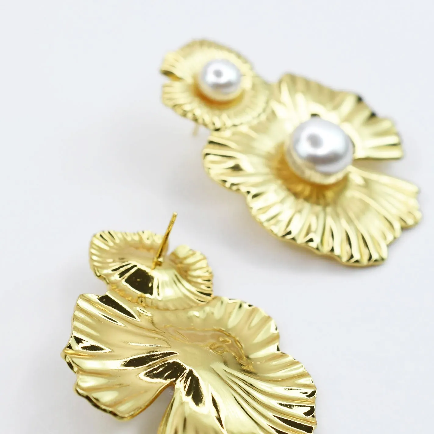 Golden Pearl Bloom Earrings sold by Mimosa product image thumbnail 2