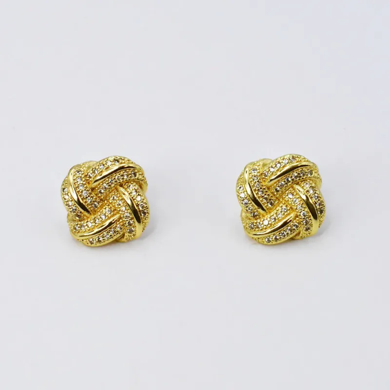 Rosette Gold Studs made by Mimosa