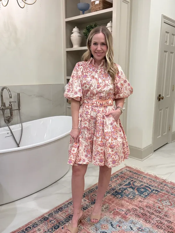 Amelie Floral Belted Dress made by Olivaceous