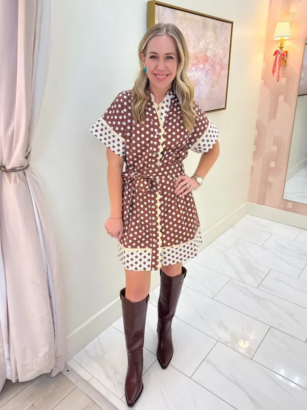 Parisa Polka Dot Mini Dress made by THML