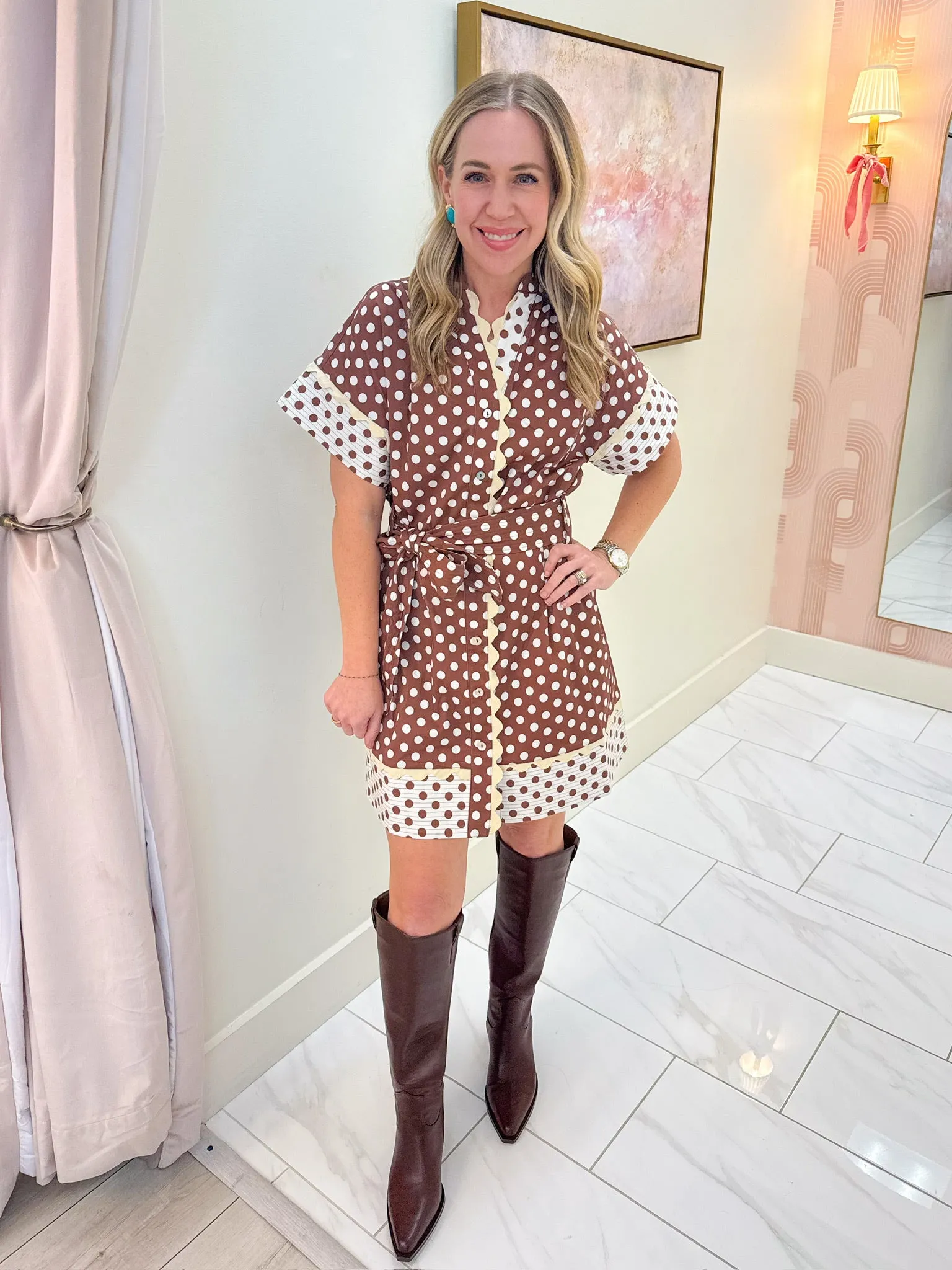Parisa Polka Dot Mini Dress sold by Mimosa