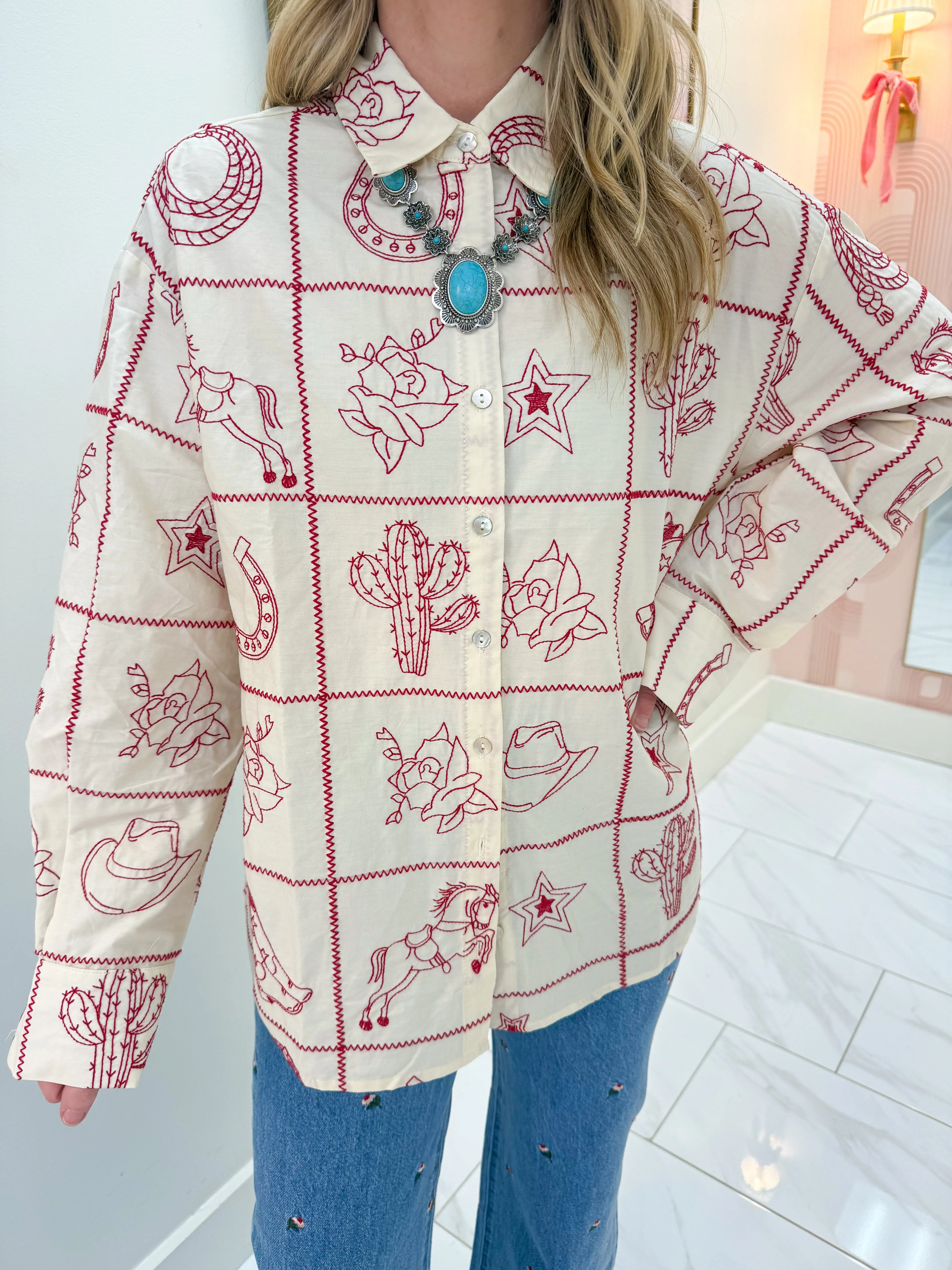 Saddle Up Button Down Blouse sold by Mimosa product image thumbnail 2