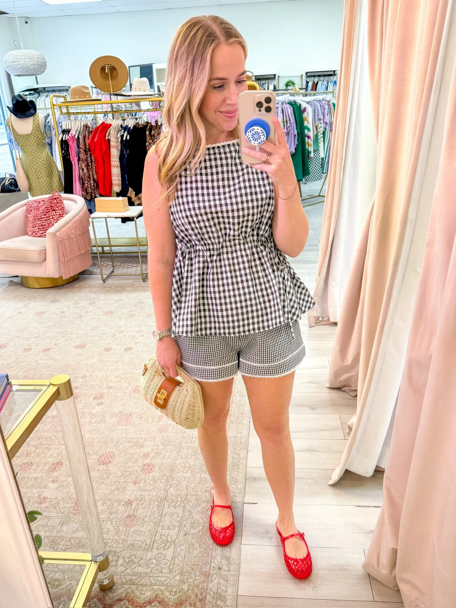 Jones Gingham Tank sold by Mimosa product image thumbnail 3