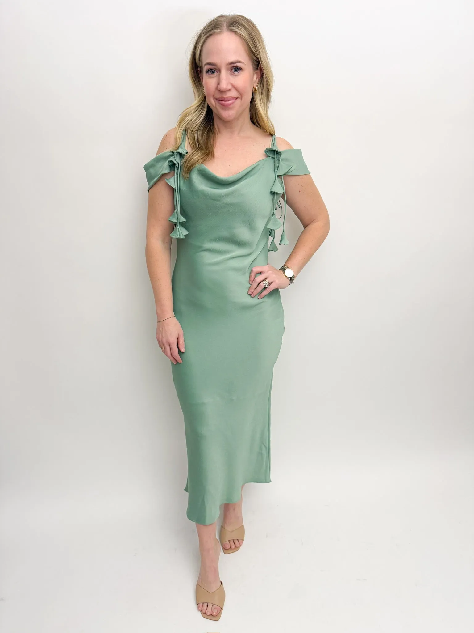 Alana Off The Shoulder Cowl Neck Dress sold by Mimosa product image thumbnail 3