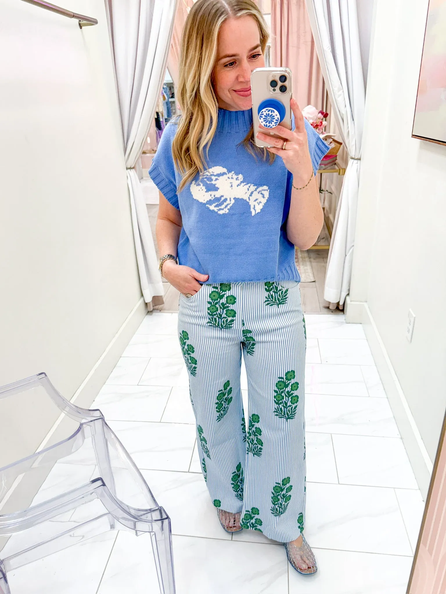 Blossom Blue Striped Pant sold by Mimosa product image thumbnail 3