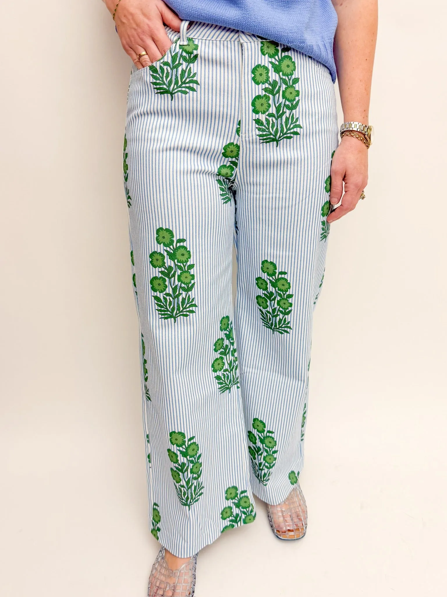 Blossom Blue Striped Pant sold by Mimosa