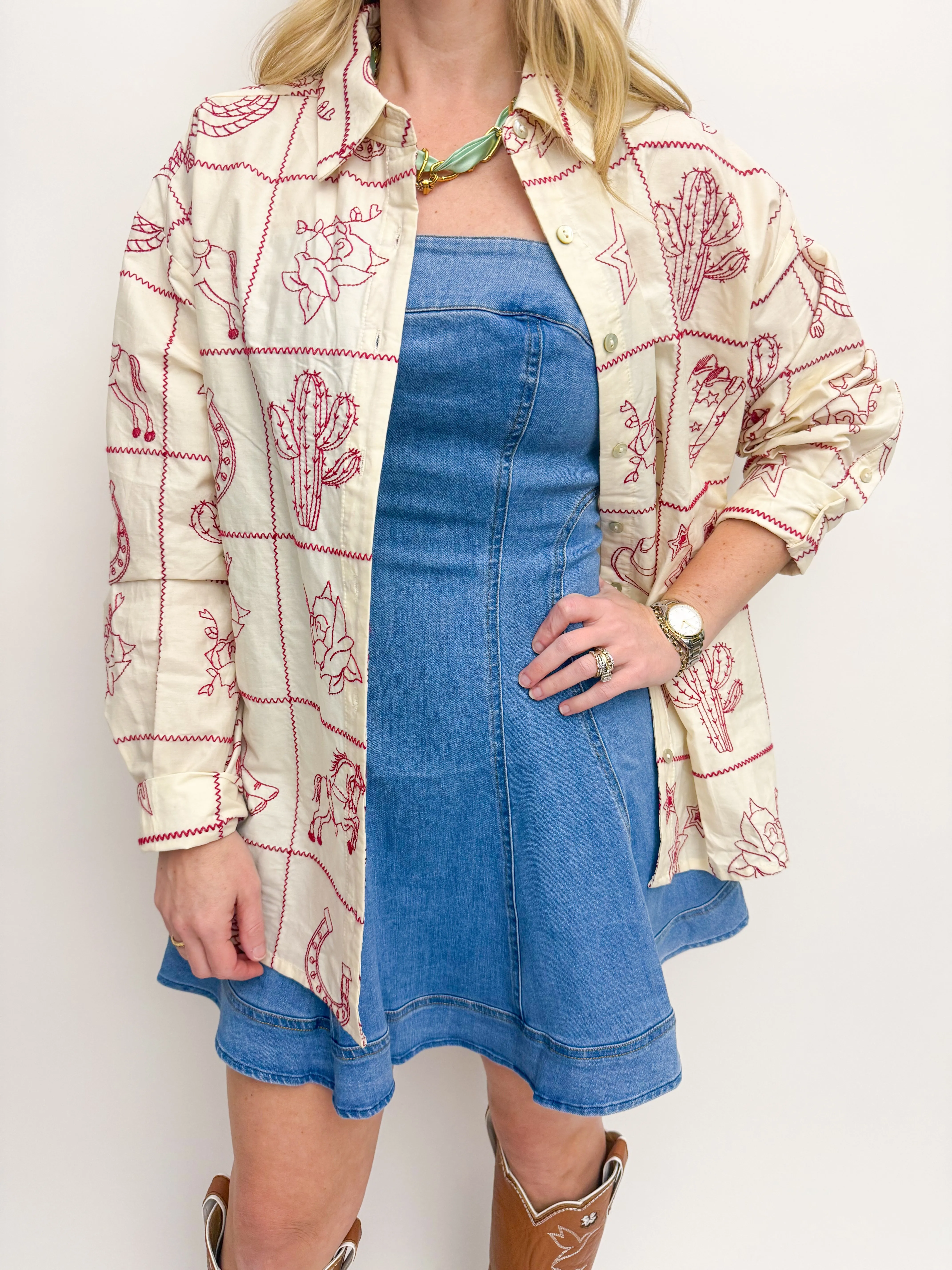 Nashville Denim A-line Mini Dress sold by Mimosa product image thumbnail 4