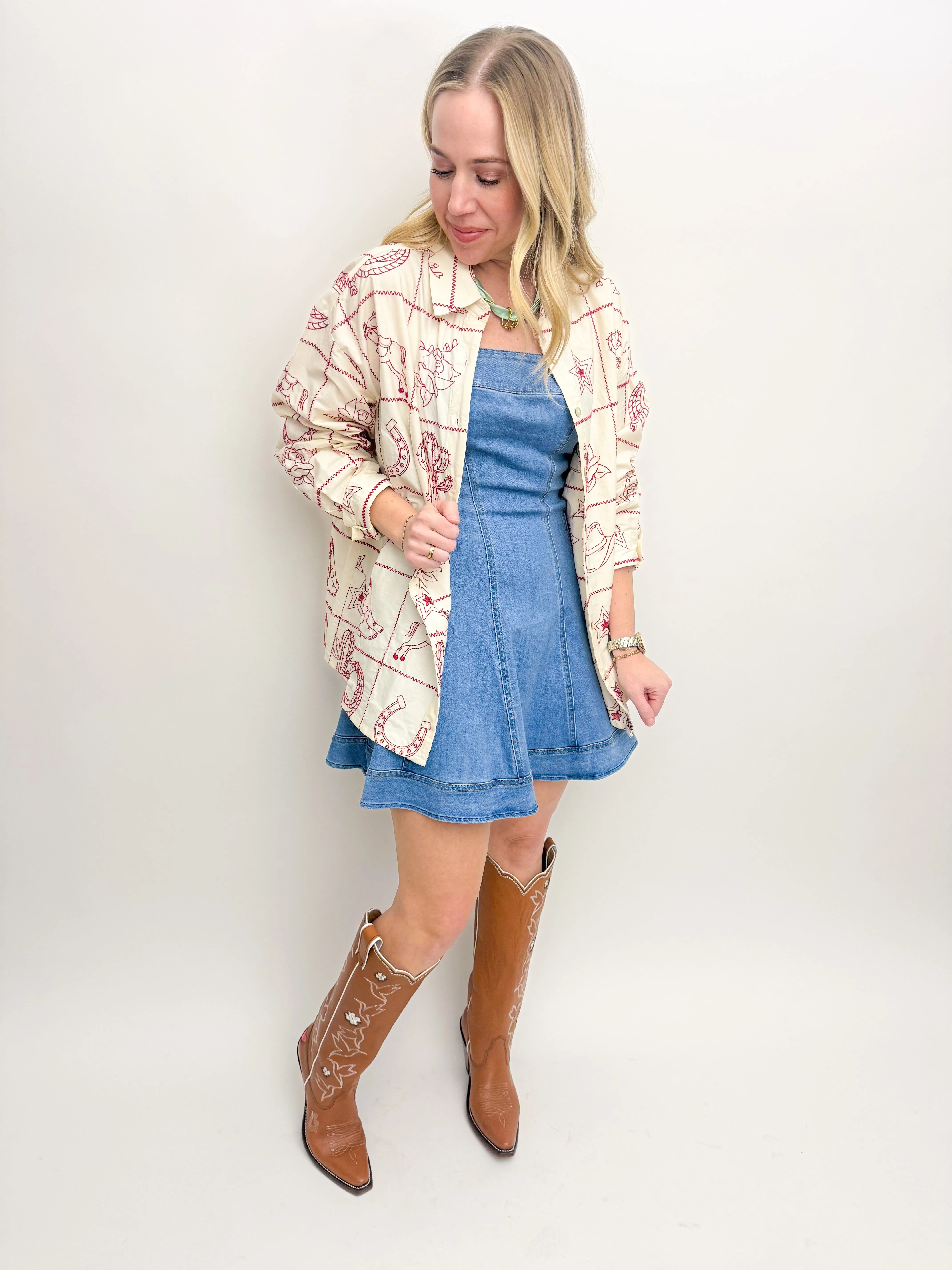 Nashville Denim A-line Mini Dress sold by Mimosa product image thumbnail 5