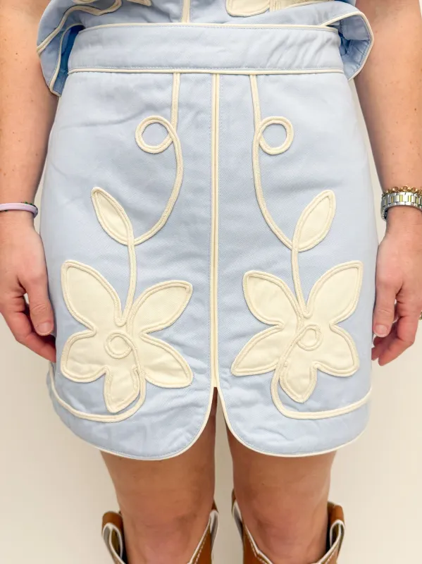 Western Wildflower Denim Skirt made by TCEC