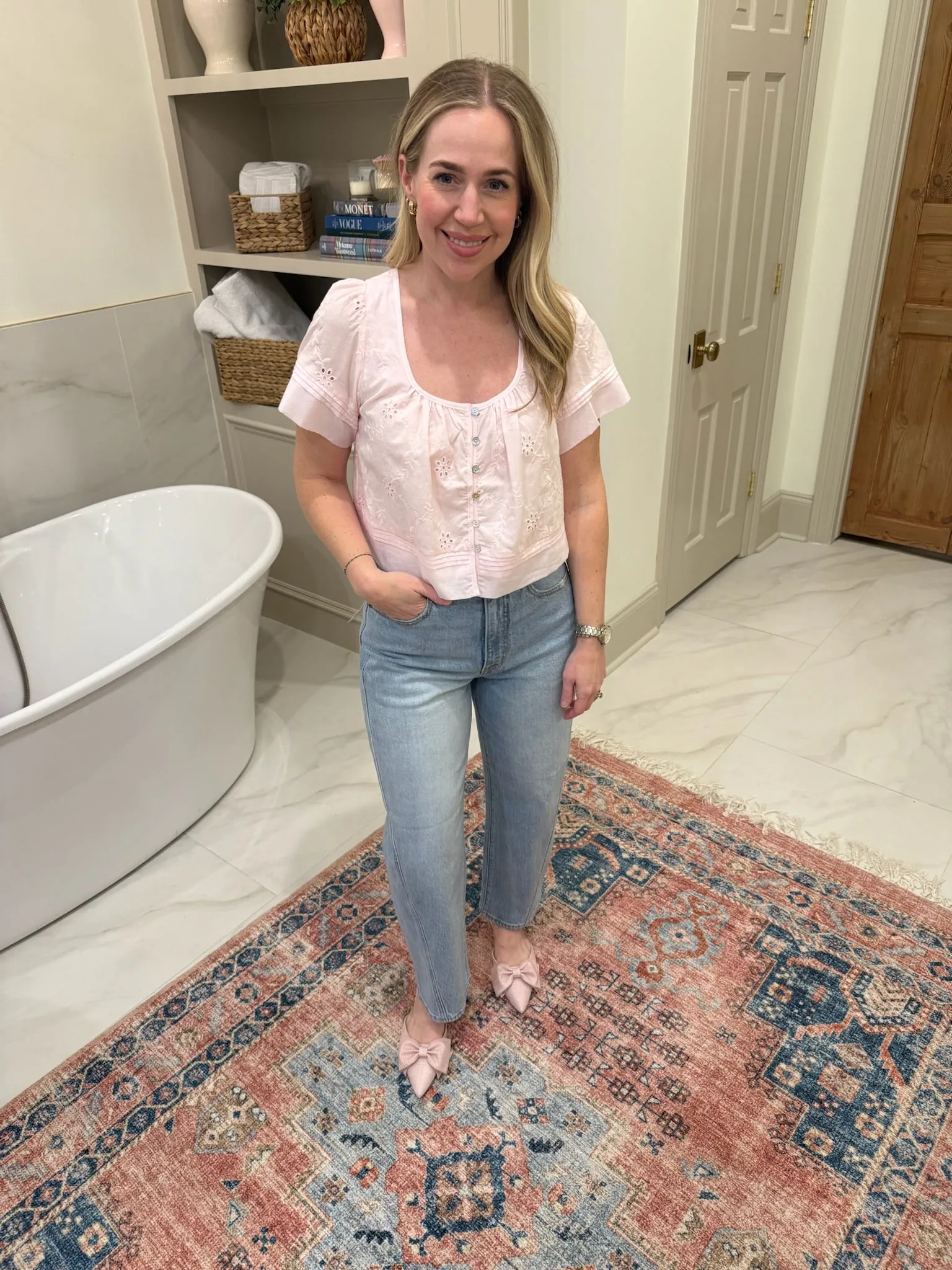 Elaine Flutter Sleeve Crop Blouse sold by Mimosa product image thumbnail 2