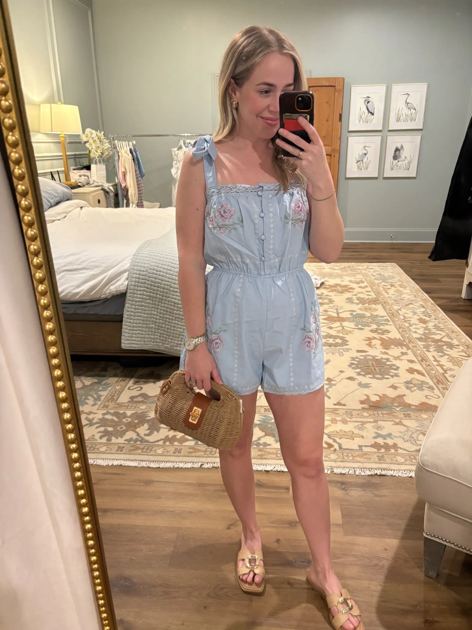 Cross Stitched Floral Romper sold by Mimosa product image thumbnail 3