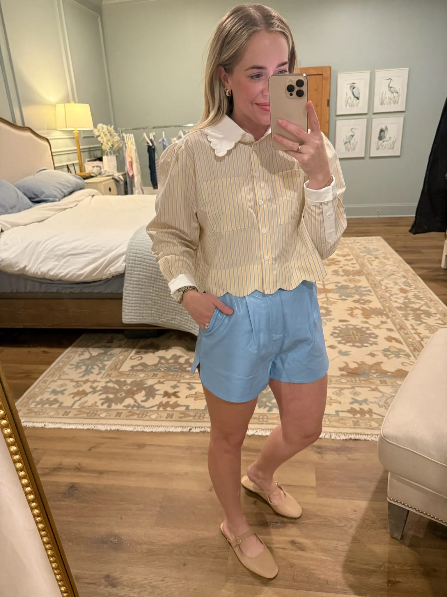 Sallie Scallop Collar Striped Blouse sold by Mimosa product image thumbnail 2