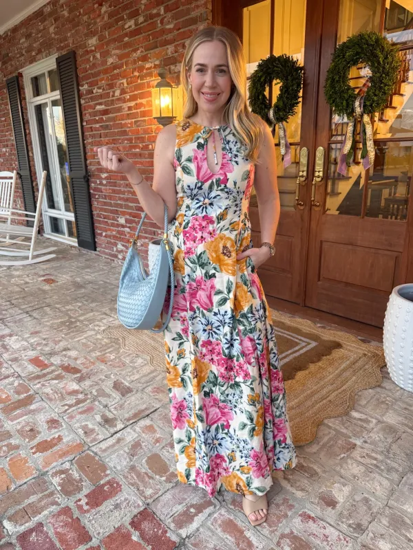 Marley High Neck Floral Maxi Dress sold by Mimosa