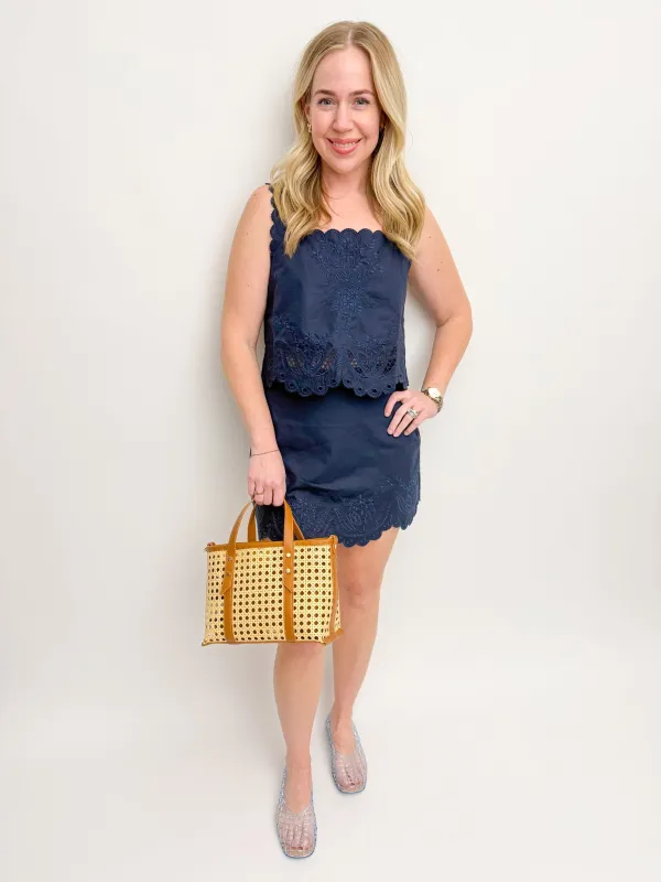 Elena Embroidered Tank & Skirt Set made by MABLE