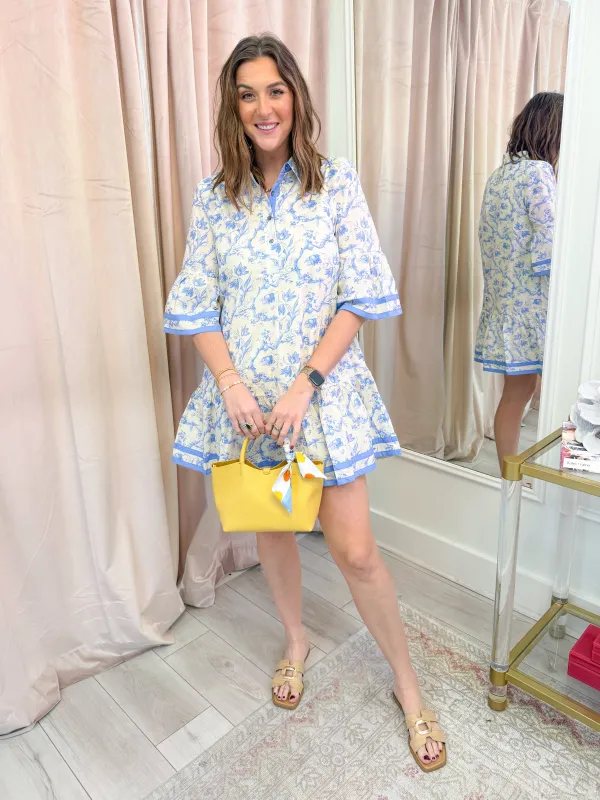 Lark Floral Collared Mini Dress made by entro