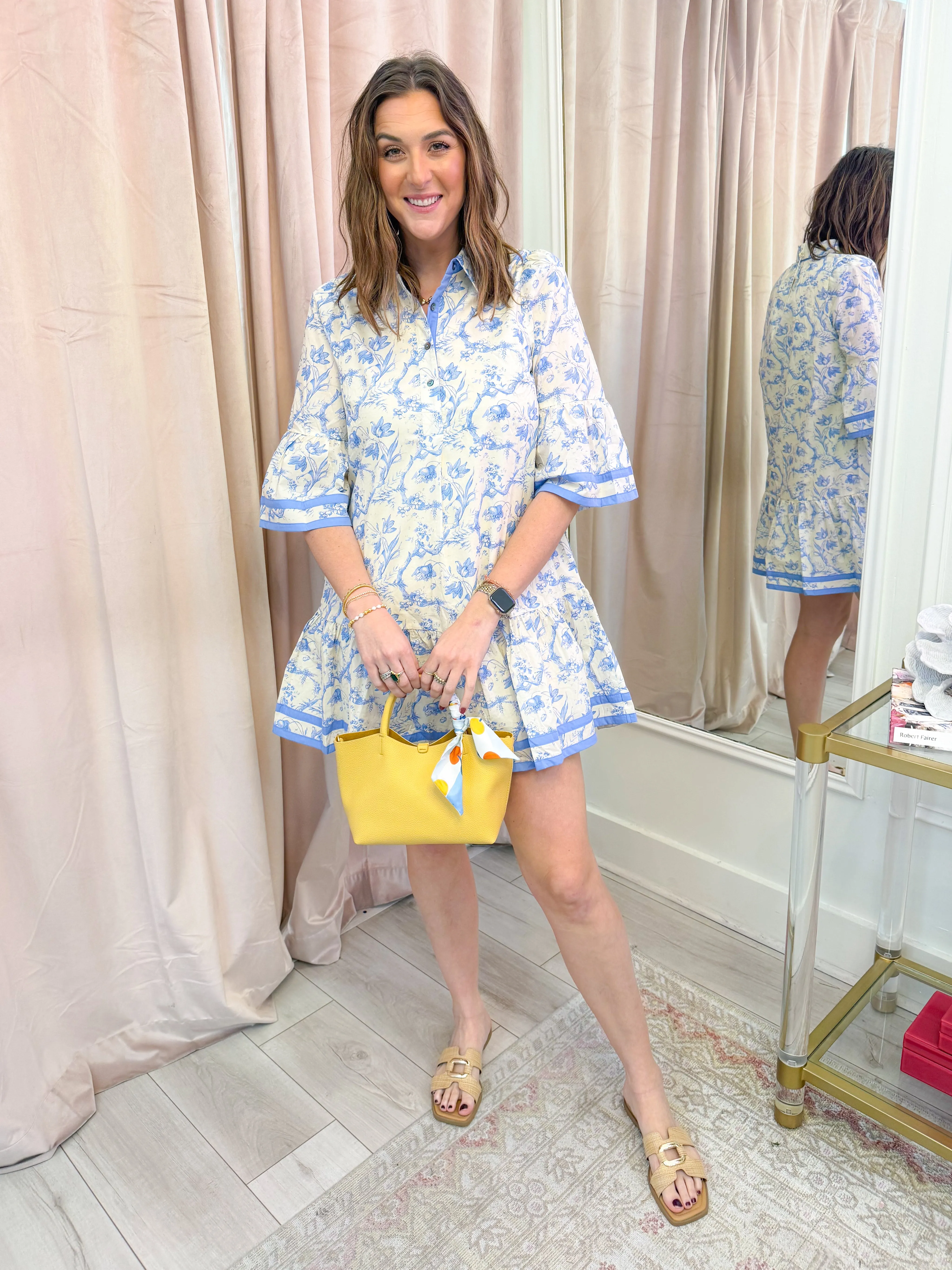 Lark Floral Collared Mini Dress sold by Mimosa