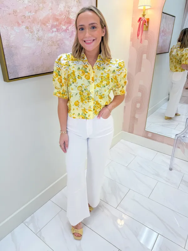 Elvera Floral Button Blouse sold by Mimosa