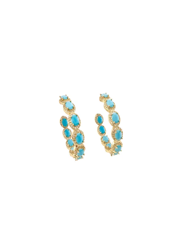 Yellowstone Turquoise Hoops made by Mimosa