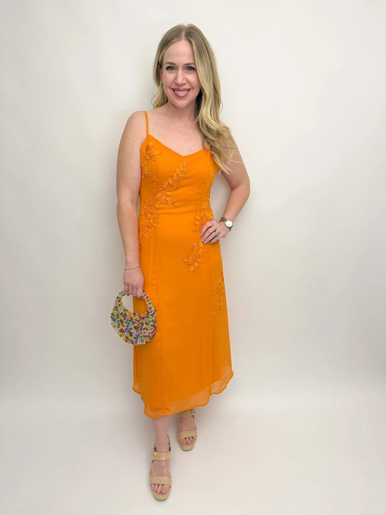 Prickly Petal Applique Midi Dress sold by Mimosa product image thumbnail 3