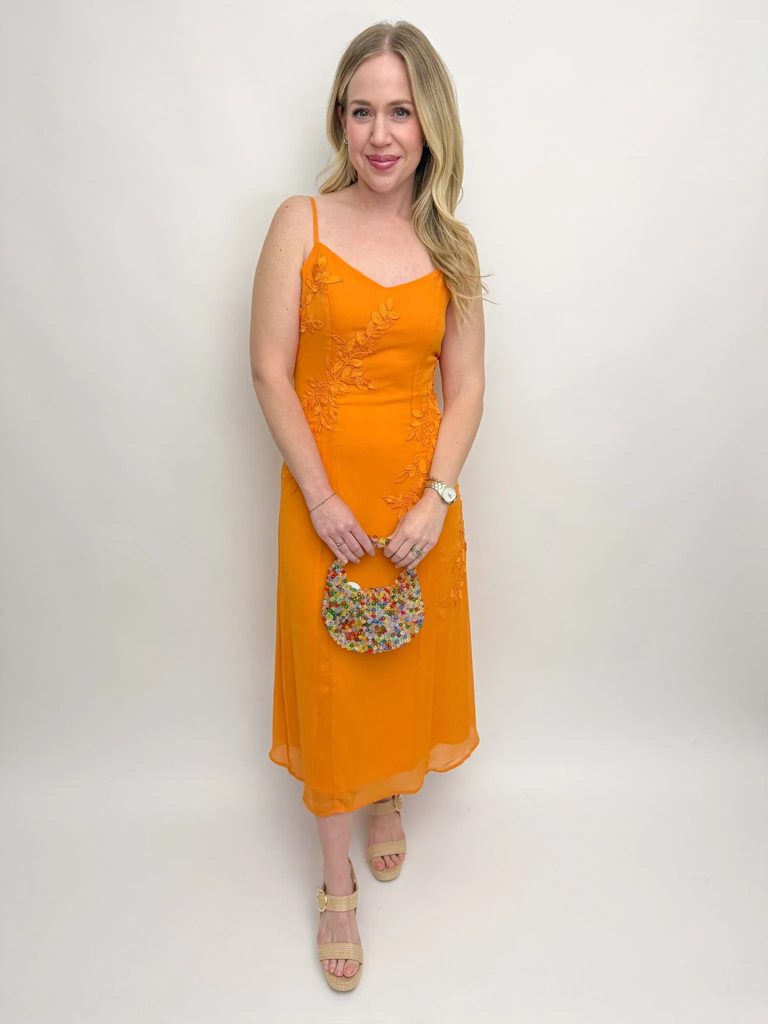 Prickly Petal Applique Midi Dress sold by Mimosa