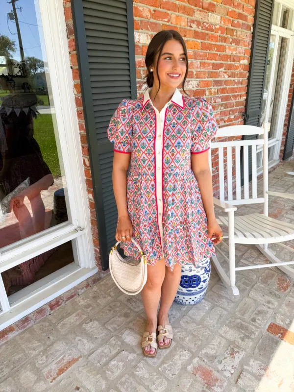 Morning Glory Collared Mini Dress made by entro