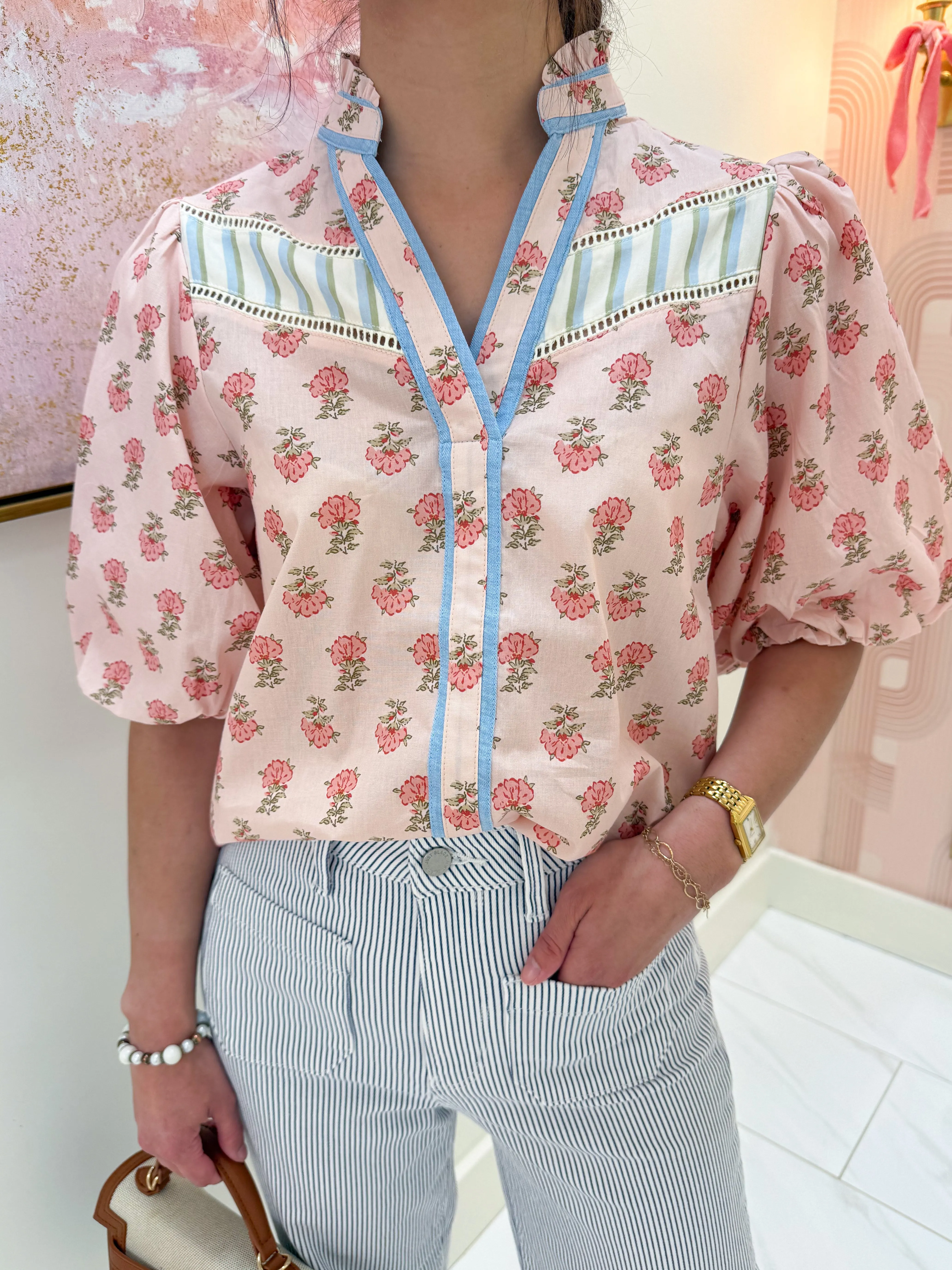 Garden Party Mixed Print Blouse sold by Mimosa product image thumbnail 2