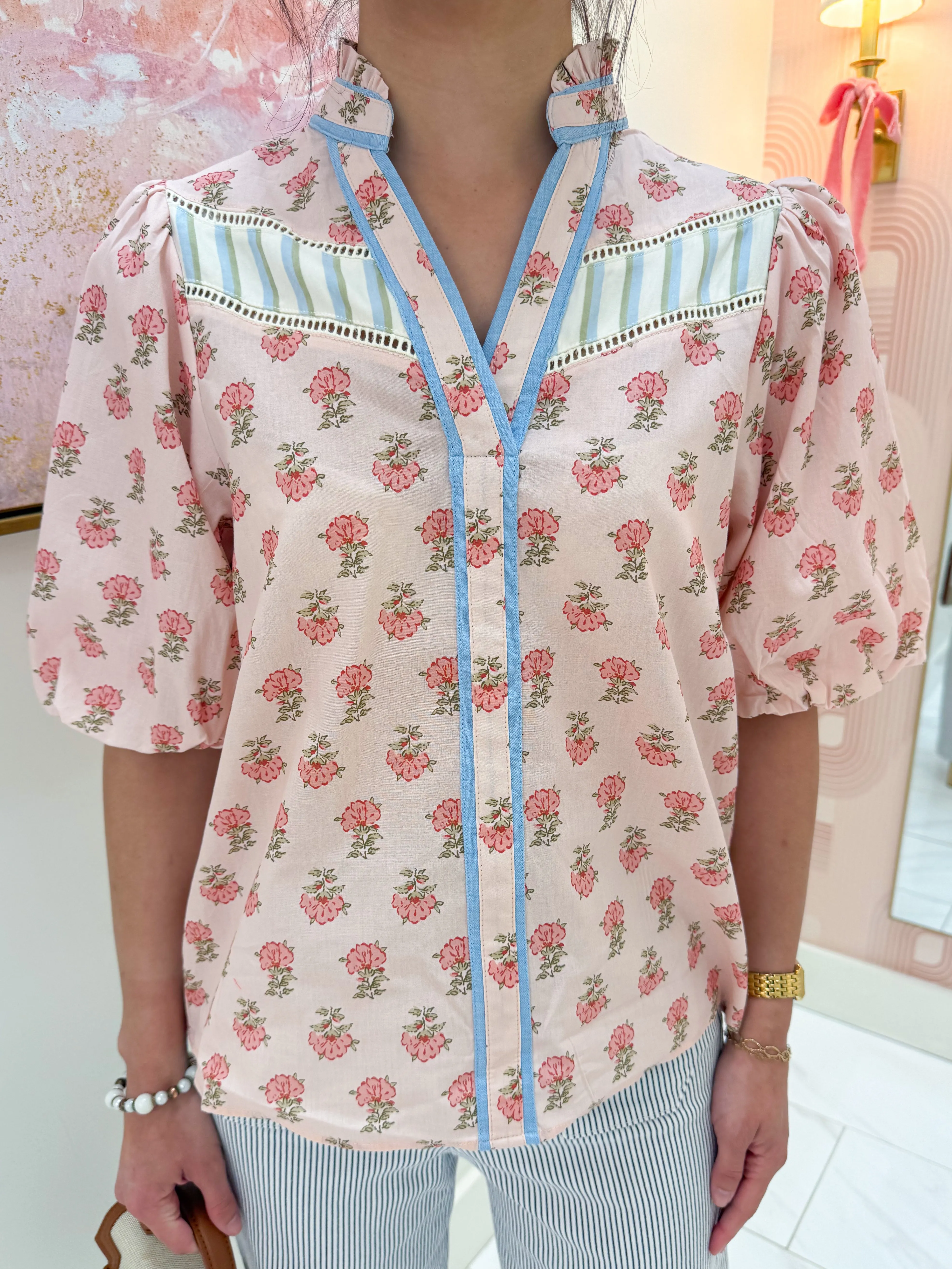 Garden Party Mixed Print Blouse sold by Mimosa product image thumbnail 3