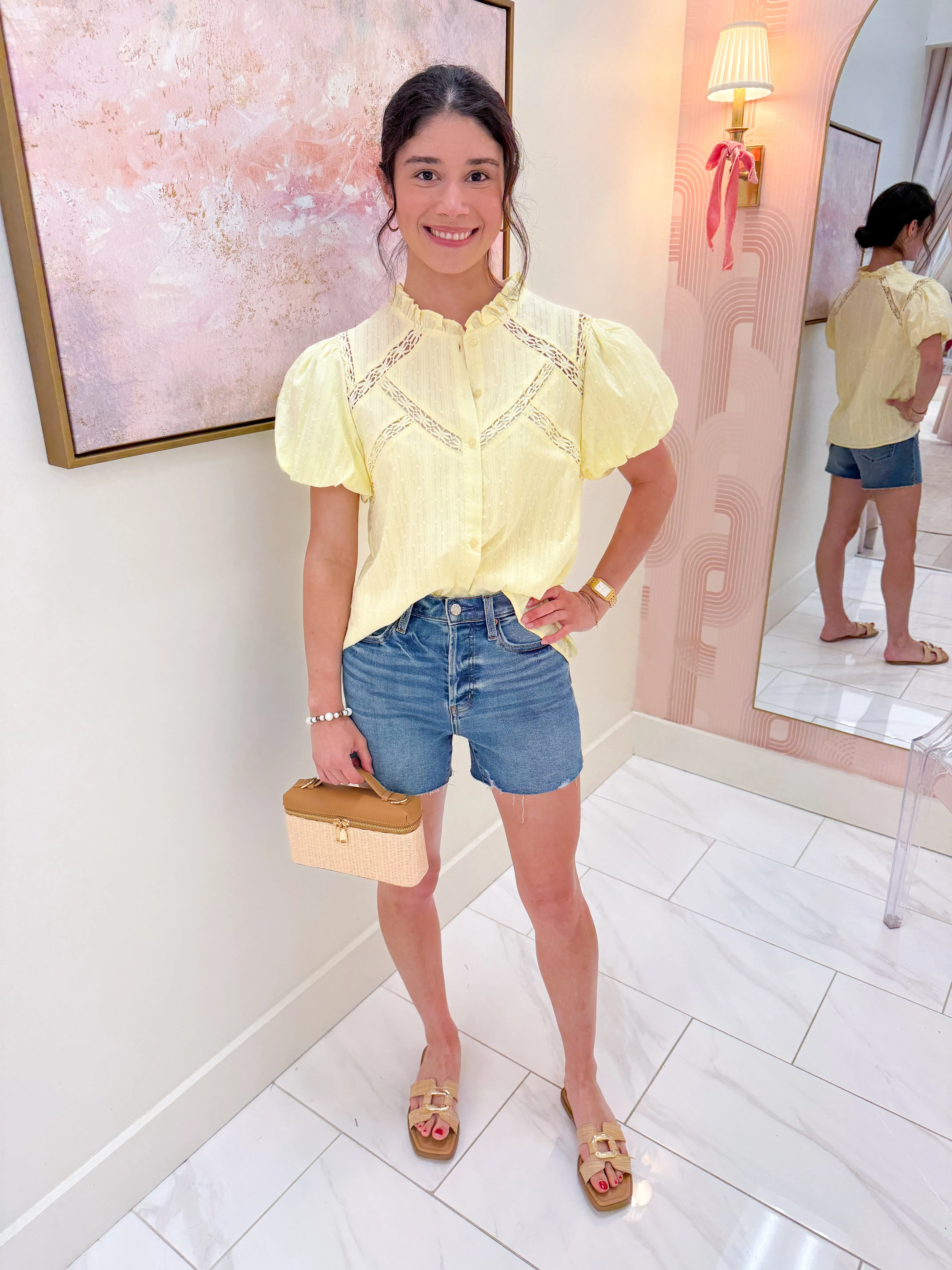Swiss Dot Limoncello Blouse sold by Mimosa product image thumbnail 2