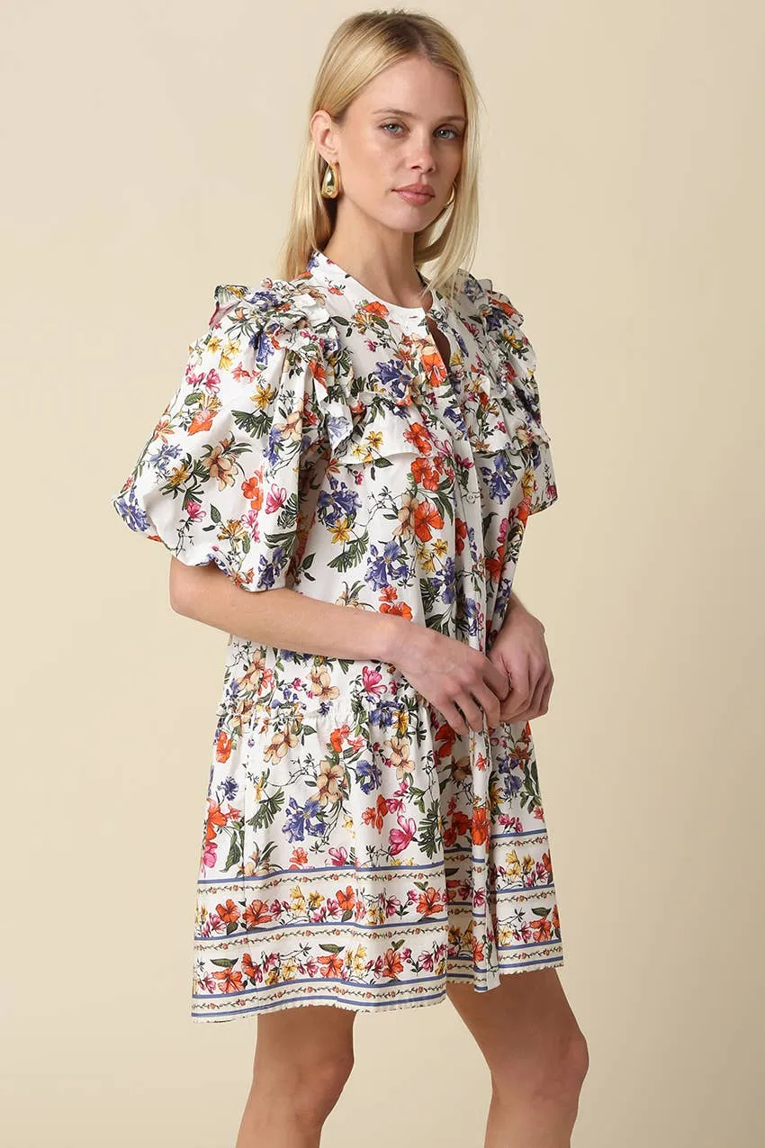 Elyse Floral Ruffle Yoke Mini Dress sold by Mimosa product image thumbnail 2