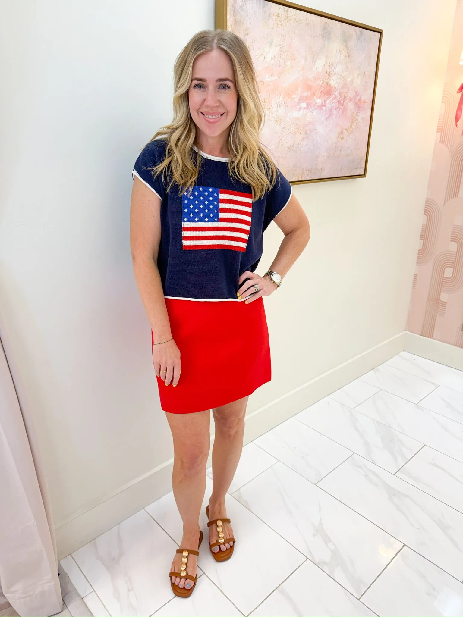 Flag Rolled Edge Sweater sold by Mimosa product image thumbnail 2
