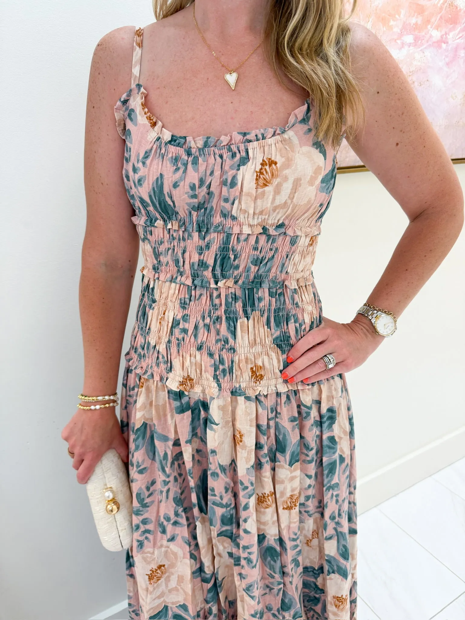 Hayley Floral Smocked Maxi Dress sold by Mimosa product image thumbnail 3