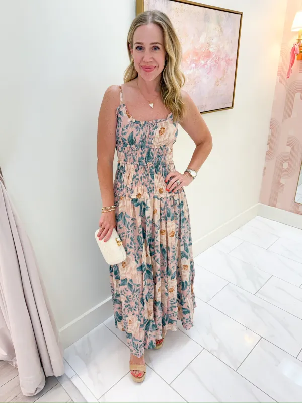 Hayley Floral Smocked Maxi Dress made by Olivaceous