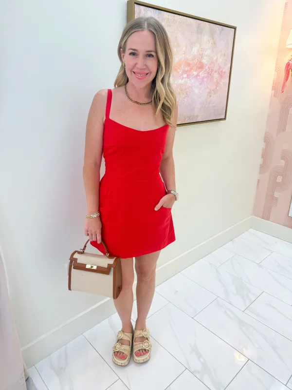 Emery Mini Dress Sundried Tomato Linen made by Show Me Your MuMu