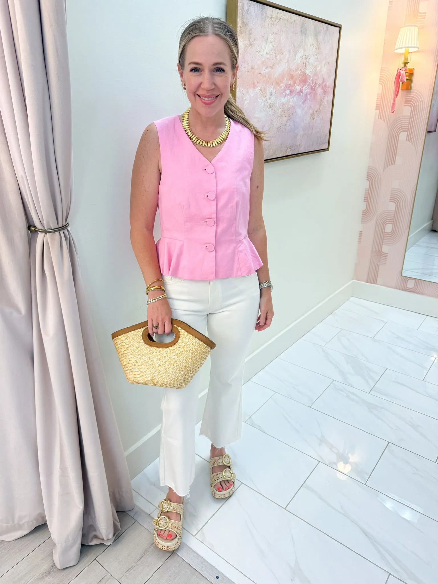Jillian Ruffle Bottom Tank sold by Mimosa