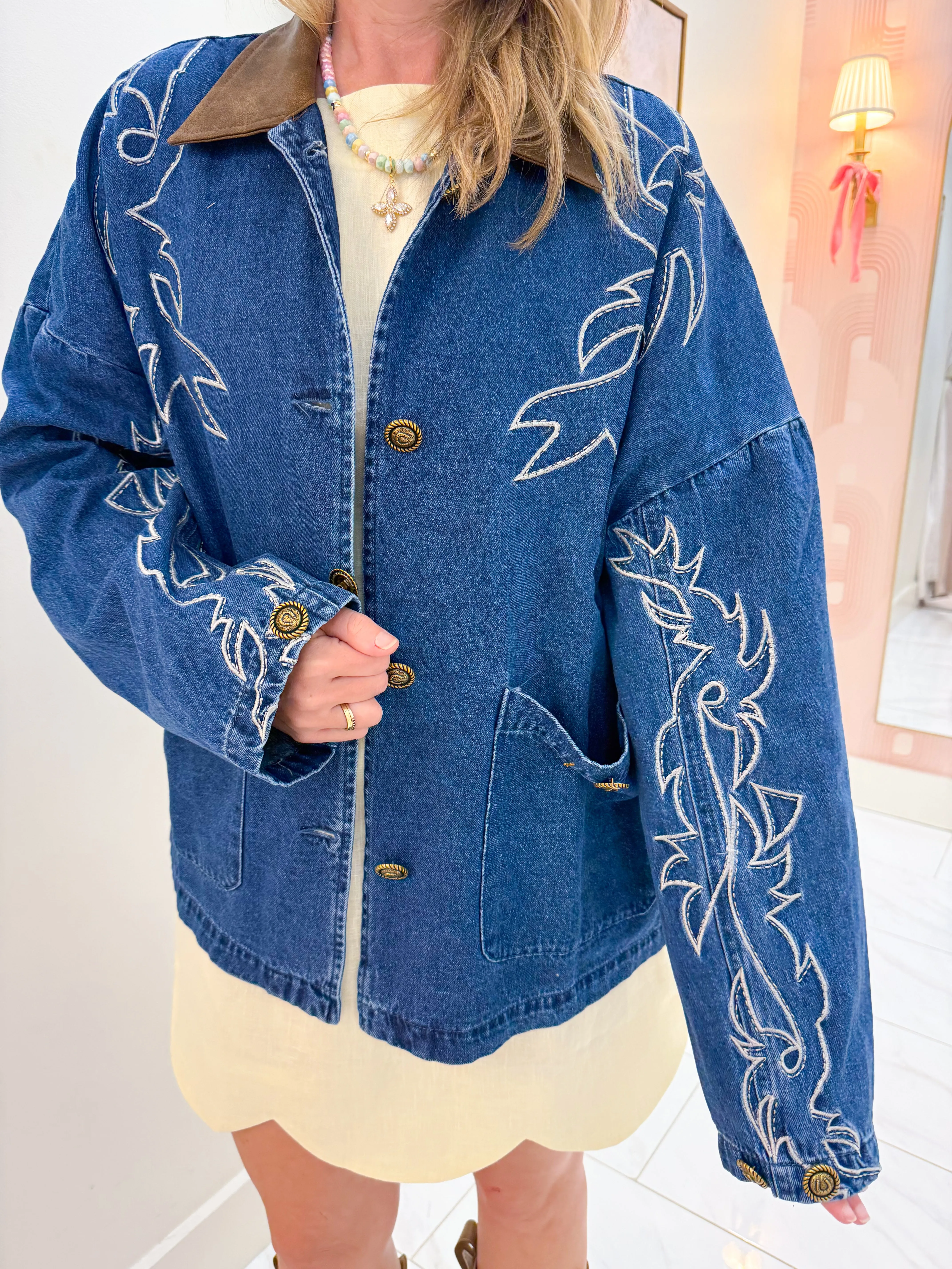 Eastland Embroidered Denim Jacket sold by Mimosa product image thumbnail 2