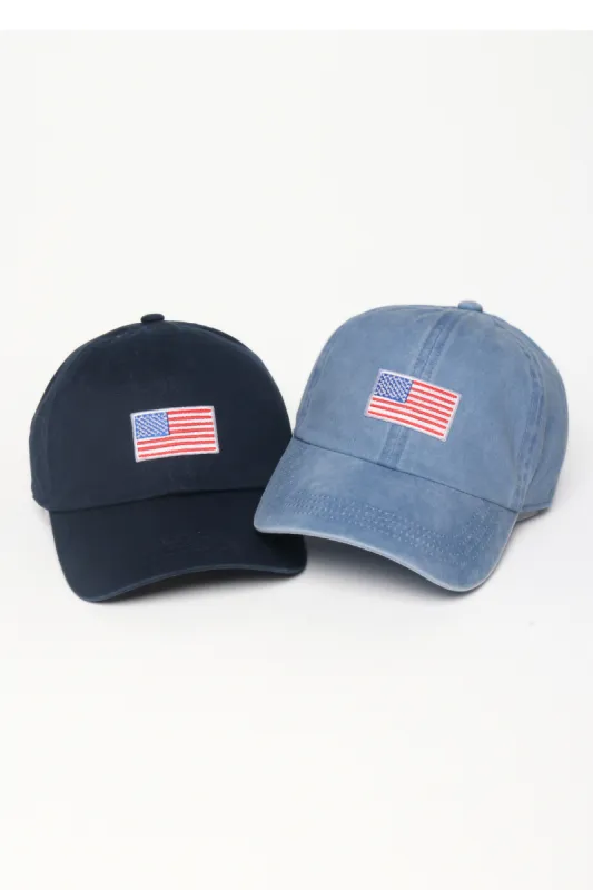 American Flag Embroidery Baseball Cap made by David and Young