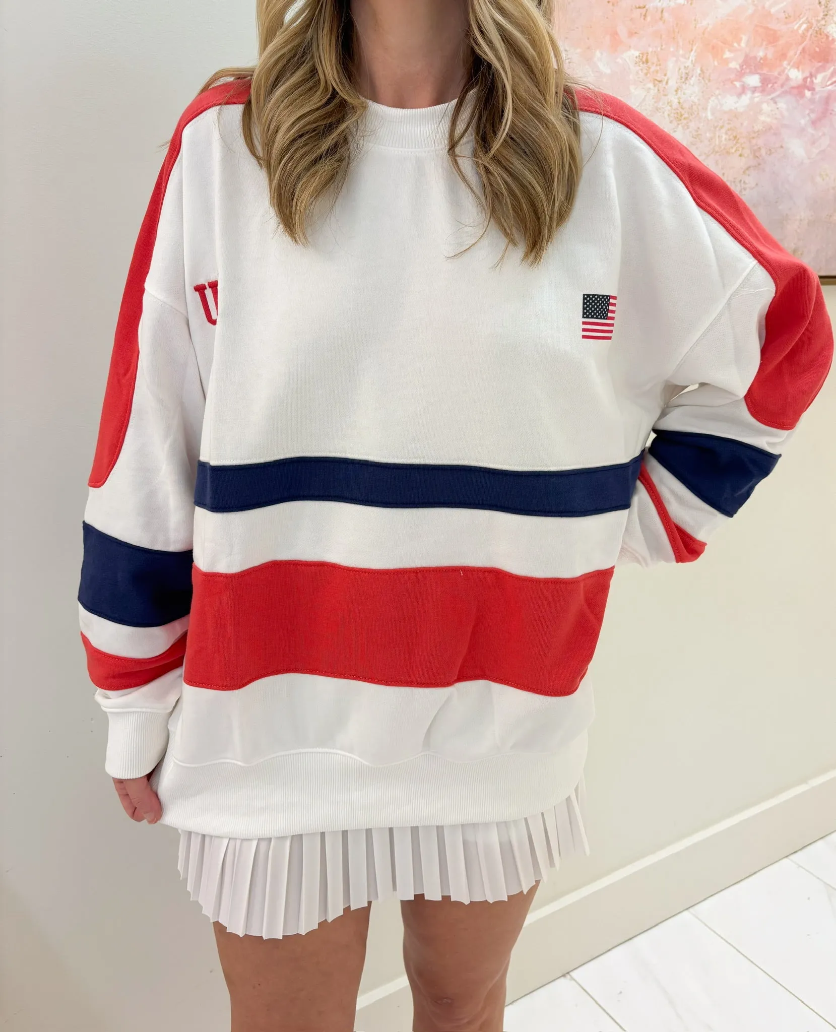 American Color Block Sweatshirt sold by Mimosa product image thumbnail 3