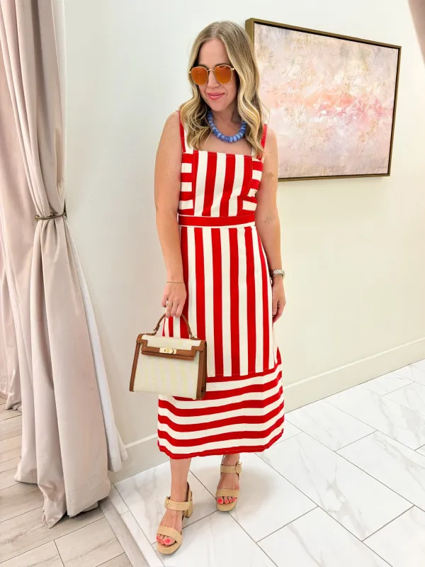 Camelia Striped Midi Dress made by TCEC