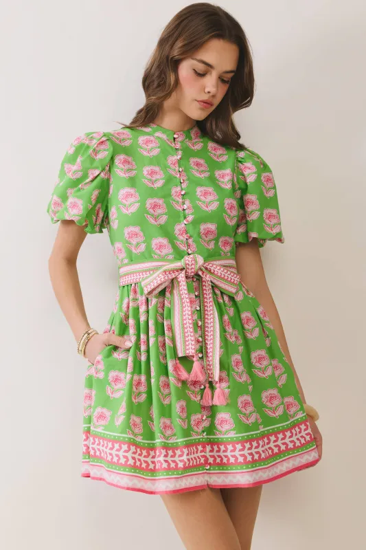 Fiona Floral Print Mini Dress made by TCEC