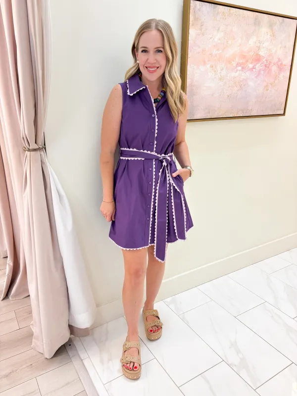 Skylar Scallop Mini Dress made by TCEC