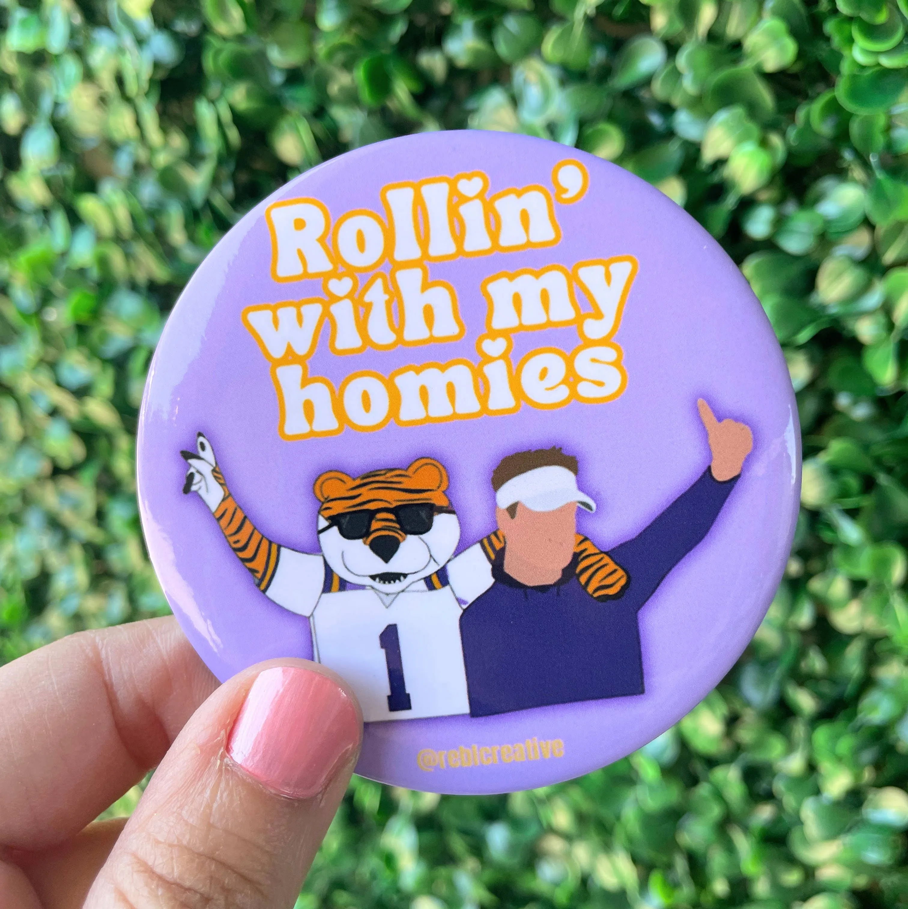 Rollin with my Homies - Game Day Button sold by Mimosa