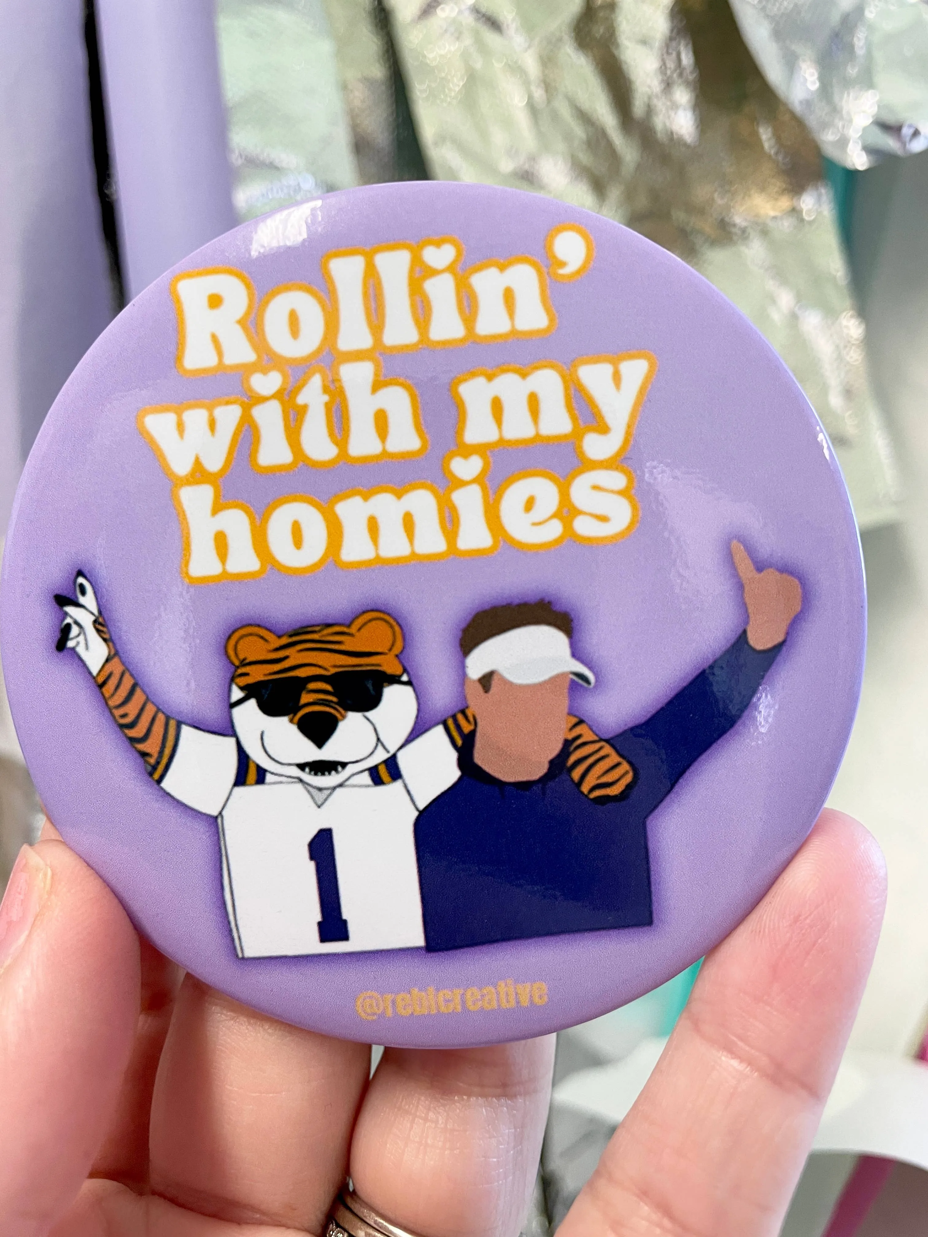 Rollin with my Homies - Game Day Button sold by Mimosa product image thumbnail 2