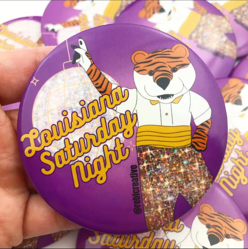 Louisiana Saturday Night - Game Day Button made by Mimosa